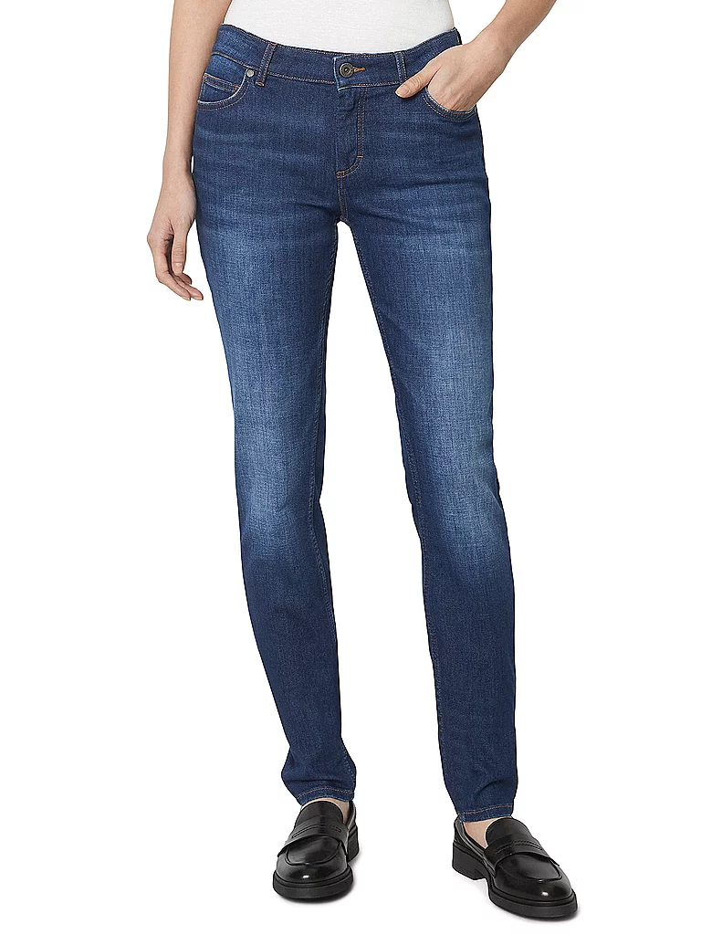Slim-fit-Jeans MARC O'POLO "Alby Slim", Damen, Gr. 29, Länge 32, blau (dunkelblau wash), Denim/Jeans, Obermaterial: 92% Baumwolle, 6% Elastomultiester, 2% Elasthan, Jeans Slim-fit-Jeans 3